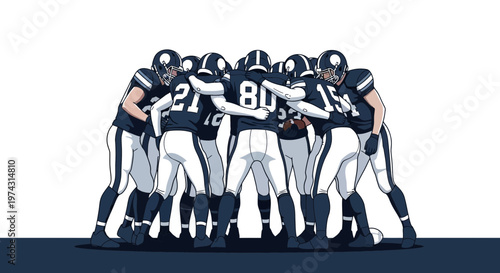 American Football Team Huddle Motivational Spirit Unity Power