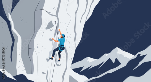 Ascent Athlete Reaches New Heights Scaling A Rocky Mountain Face