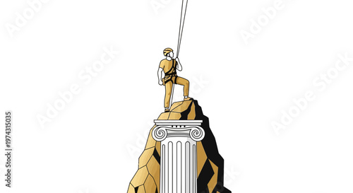 Ascent To Pinnacle Represents Achieving Goals And Ultimate Success