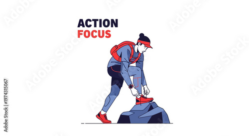 Athlete Prepares For Peak Performance Tying Shoe