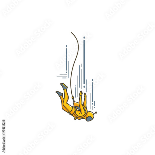 Astronaut Free Falling Through Stratosphere Illustration