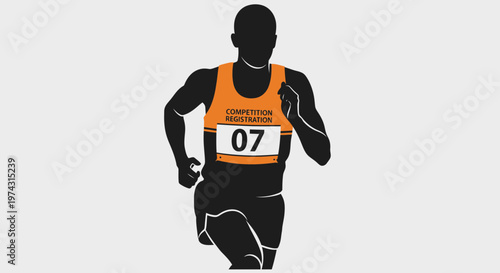 Athlete Running In Competition With Bib Number Zero Seven