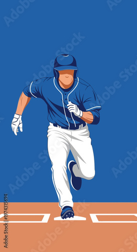 Athletic Baseball Player In Motion On Field Uniform Ready For Competition