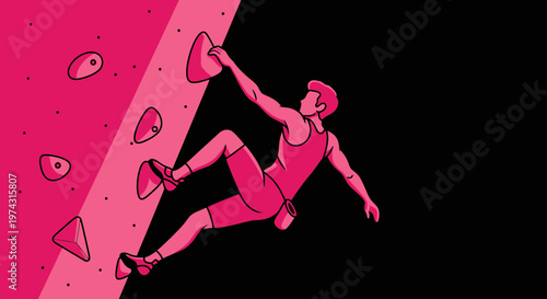 Athletic Bouldering Challenge Dynamic Movement Artistic Expression Minimalist Design