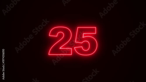30 Second Countdown Neon blue Light Animation in 4K. Neon countdown timer from 30 to 0 seconds on black Solid Background. Neon Circle countdown timer animation from 30 to 0 second animation.