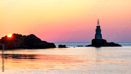 lighthouse at sunset