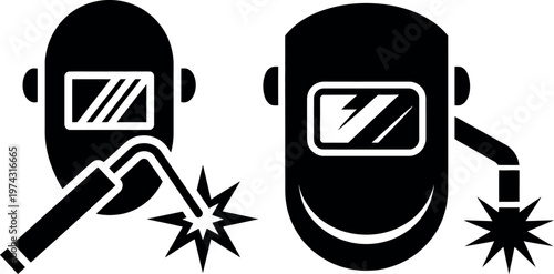 Two welders performing different welding techniques with protective gear