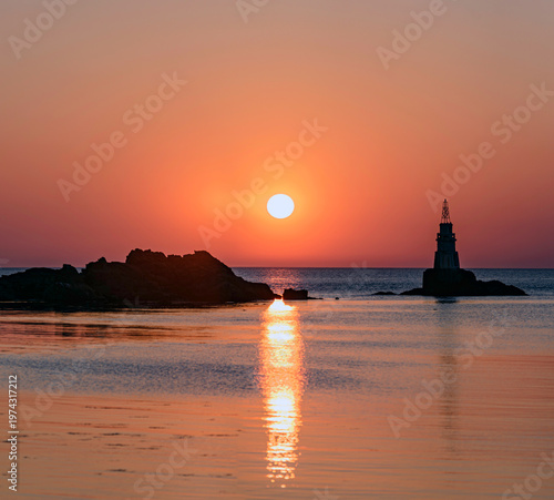 lighthouse at sunset