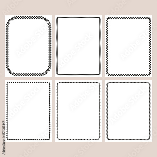  Set of Rounded Rectangular Frames with Various Border Styles
