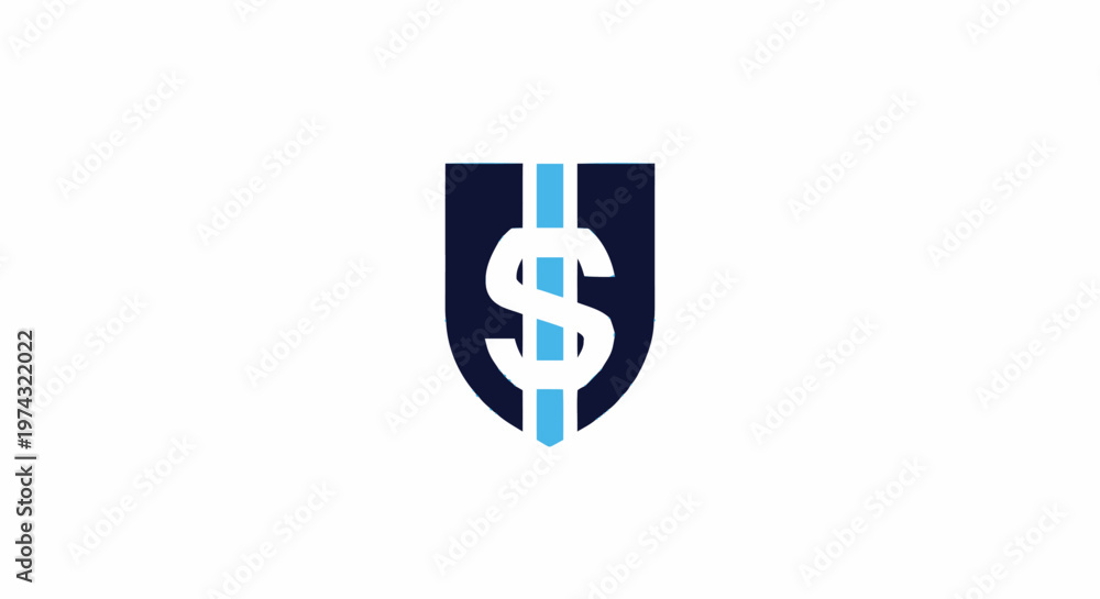 Obraz premium Financial Security Shield - Protecting Wealth and Investments with a Symbol.