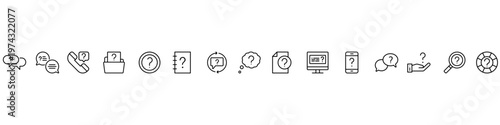 Canvas Print FAQ icon vector set