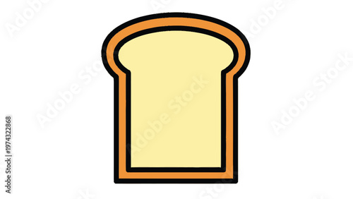 Freshly Baked Slice of Bread Isolated on White Background.