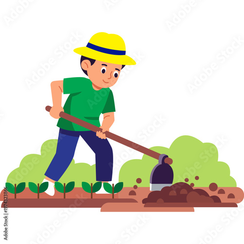 Activities of a Farmer Illustration