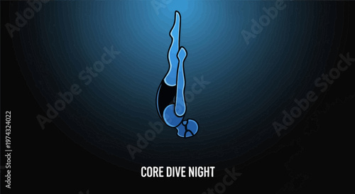 Athletic Diver Plunging Into Dark Waters During The Night