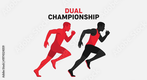 Athletic Duel Championship Sprint Race Competition Graphic Art
