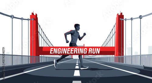 Athletic Endeavor Across a Grand Suspension Span