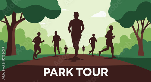 Athletic Endeavor Through Verdant Parklands Group Running Event