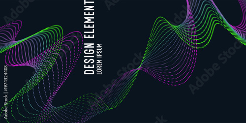 Bright poster with dynamic waves. Vector illustration	