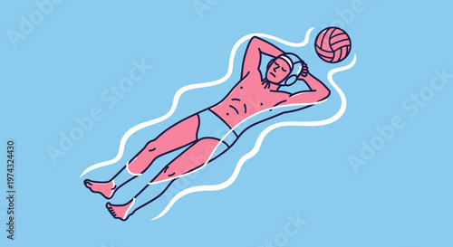 Athletic Rest Water Polo Player Relaxation Aquatic Athlete