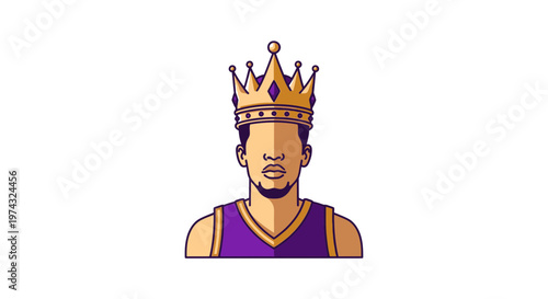 Athletic King Crowned Champion Victorious Athlete Royalty