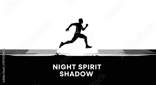 Athletic Runner Silhouette Capturing Motion And Speed In Minimalist Style