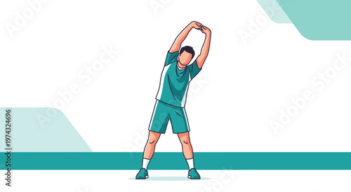 Athletic Man Performing Side Stretch For Fitness And Wellness Routines