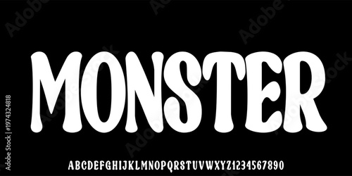 Handmade playful vector font. Vector bold font for headings, flyer, greeting cards, product packaging, book cover, printed quotes, logotype, apparel design, album covers, etc.