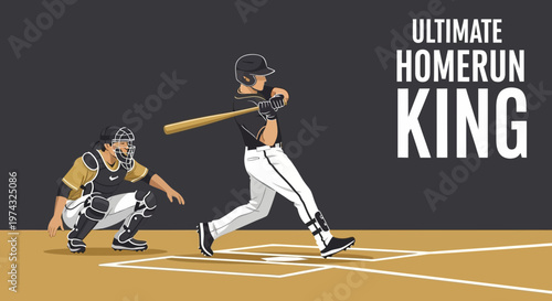 Baseball Batter Swinging For The Ultimate Homerun King Victory