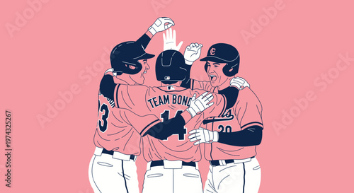 Baseball Team Celebration Joyful Victory Moment Among Players