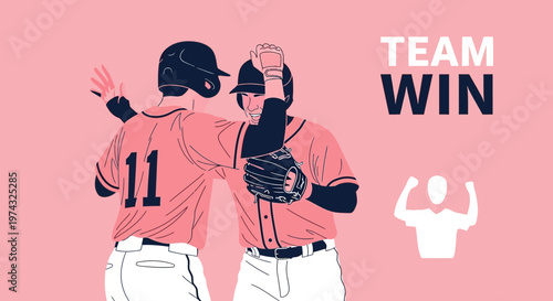 Baseball Team Celebration Dynamic Victory Moment