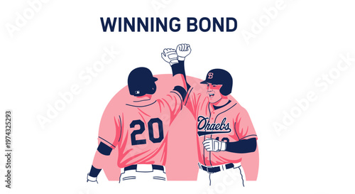 Baseball Teamwork Celebration Victory High Five Moment