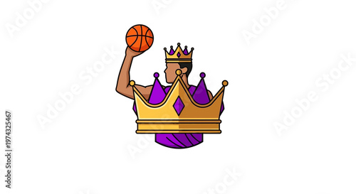 Basketball King Royal Sports Icon Champion Athlete Crown