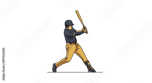 Baseball Player In Full Swing Capturing A Moment Of Athletic Action