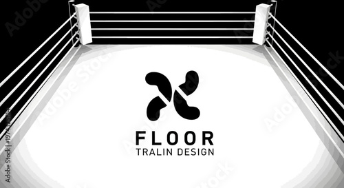Bold Boxing Ring Arena Abstract Concept Graphic Design Modern