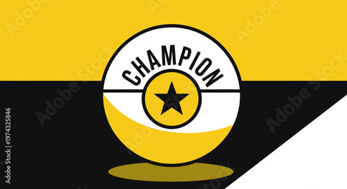 Bold Champion Emblem with Star Design Minimalist Graphic Icon