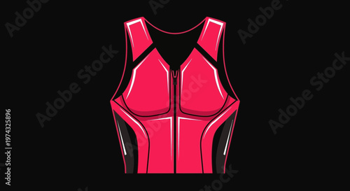 Bold Crimson Performance Vest With Sleek Design And Zipper Detail