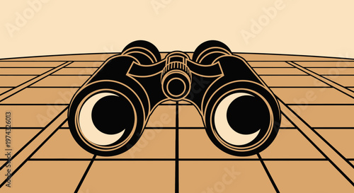 Binoculars On A Textured Surface Facing Forward