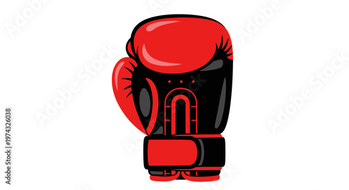 Bold Red And Black Boxing Glove Emblem On White Background