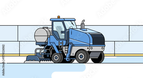 Blue Ice Resurfacer Machine Ready For Winter Arena Maintenance Operations