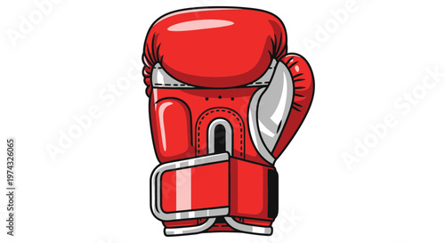 Bold Red Boxing Glove Icon Sporty Fighting Equipment