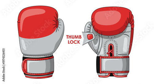 Boxing Glove Illustration Detailed Design For Combat Sports And Training