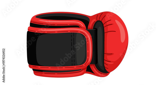 Boxing Glove Icon In Bold Red And Black Colors For Sports