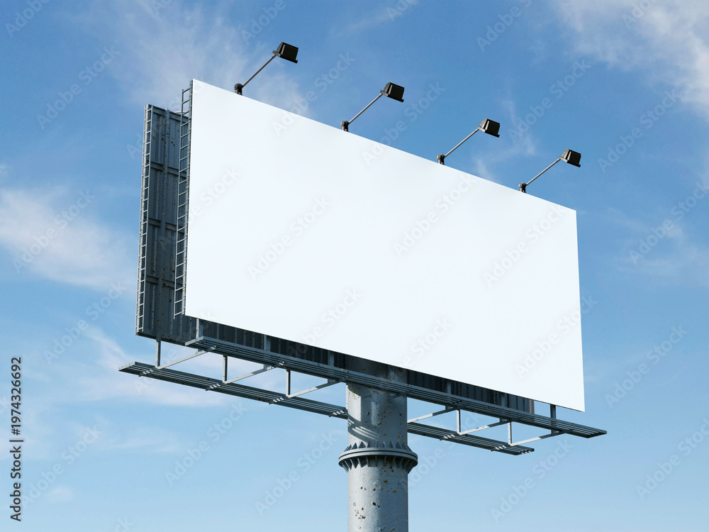 Obraz premium Large Pole Billboard Mockup 3D Rendering