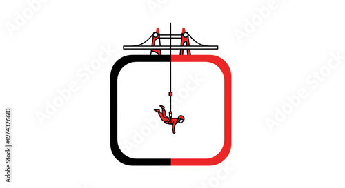 Bungee Jumping Extreme Adventure Sport Icon Symbolizing Thrill