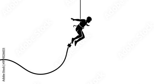 Bungee Jumping Silhouette Adventure Thrill Extreme Sport Leap