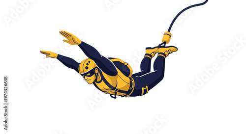 Bungee Jumping Extreme Sport Action Adventure Character