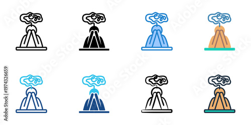 Depression icons set multiple style collection. Editable stroke 
