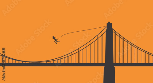 Brave Jumper Embracing the Thrill of the Leap From a Majestic Bridge