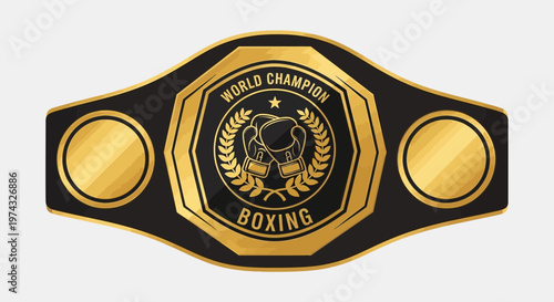 Champion Boxing Belt Award Vector Graphic