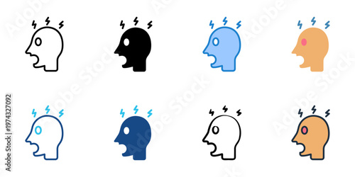 Phobia icons set multiple style collection. Editable stroke 
